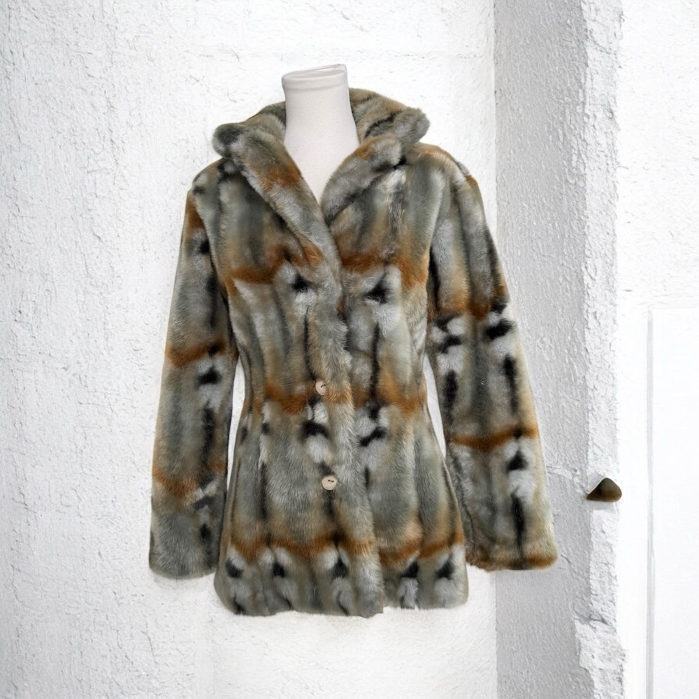 Vintage Brody Elegant Faux Fur Women's Coat glam y2k urban grunge luxury XS/S